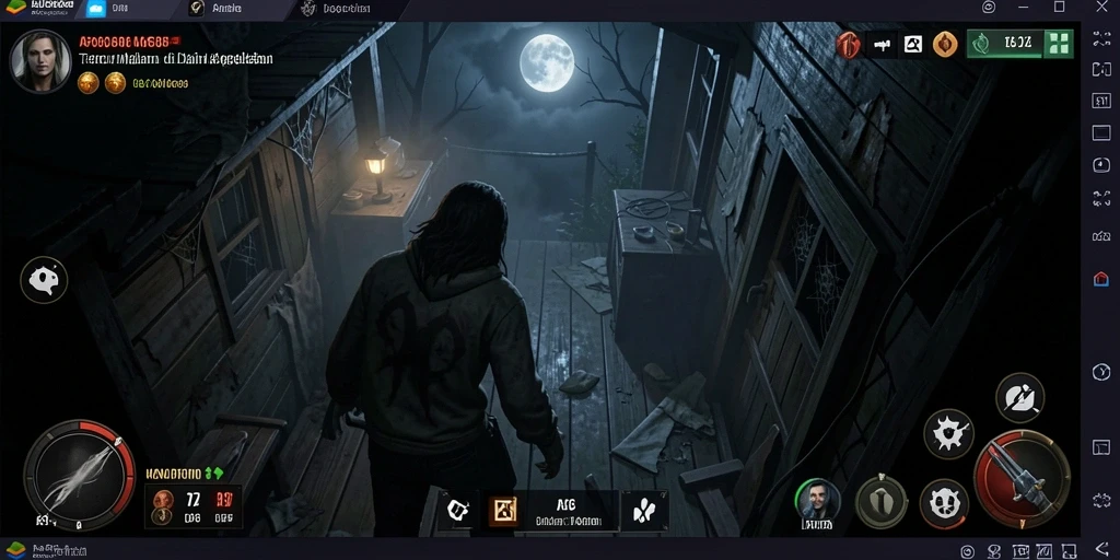 Tampilan gameplay yang mencekam dari AP686, suasana horor yang kental.
