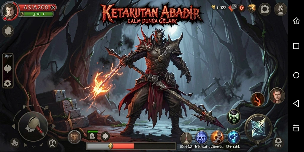 Screenshot gameplay ASIA200 menampilkan suasana menakutkan dan intens.
