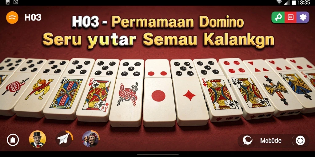 Screenshot H03 menampilkan gameplay Domino yang seru dan interaktif.