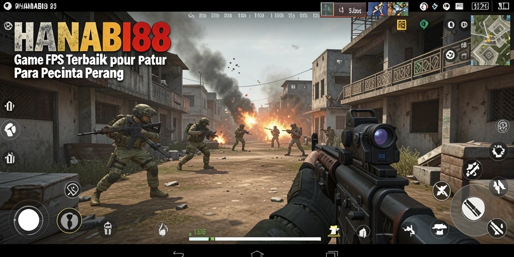 Tangkapan layar menampilkan aksi seru dalam permainan FPS HANABI88.