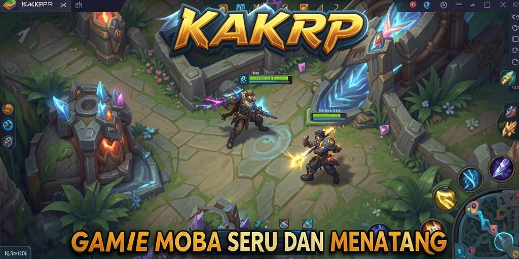 Screenshot gameplay KAKRP yang menggambarkan pertarungan tim yang intens.