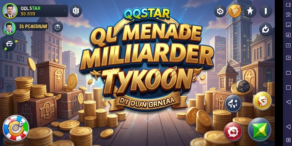 Screenshot gameplay <strong>QQSTAR</strong> menampilkan pengelolaan bisnis yang seru.