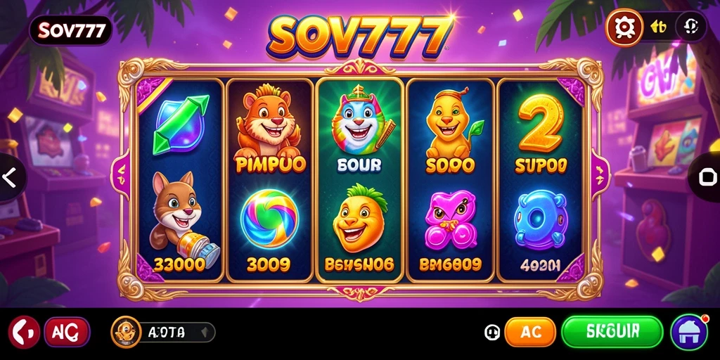Tangkapan layar utama SOV777 menunjukkan gameplay Slot yang penuh warna dan menarik.