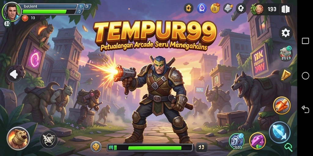 Tampilan gameplay yang seru dan penuh aksi di TEMPUR99.