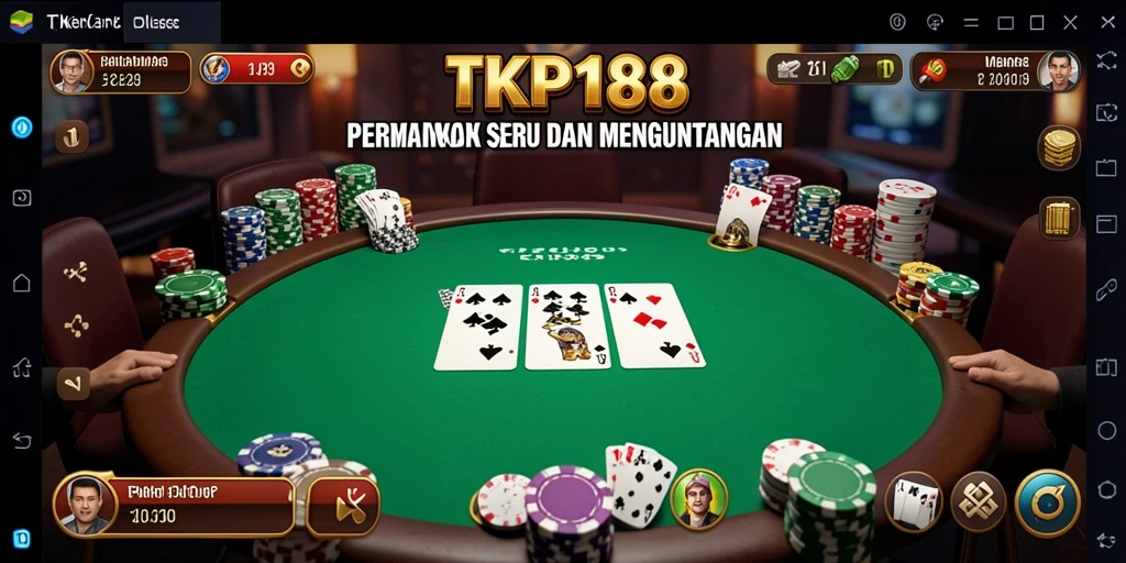Tampilan gameplay poker yang menegangkan di TKP188.