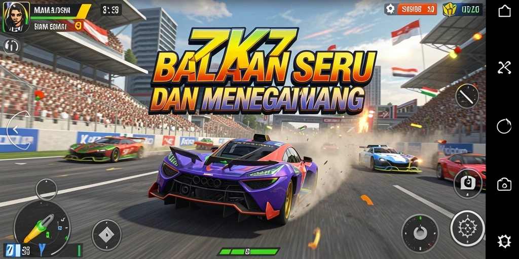 Tampilan gameplay balapan ZK7 yang mendebarkan dan penuh aksi.